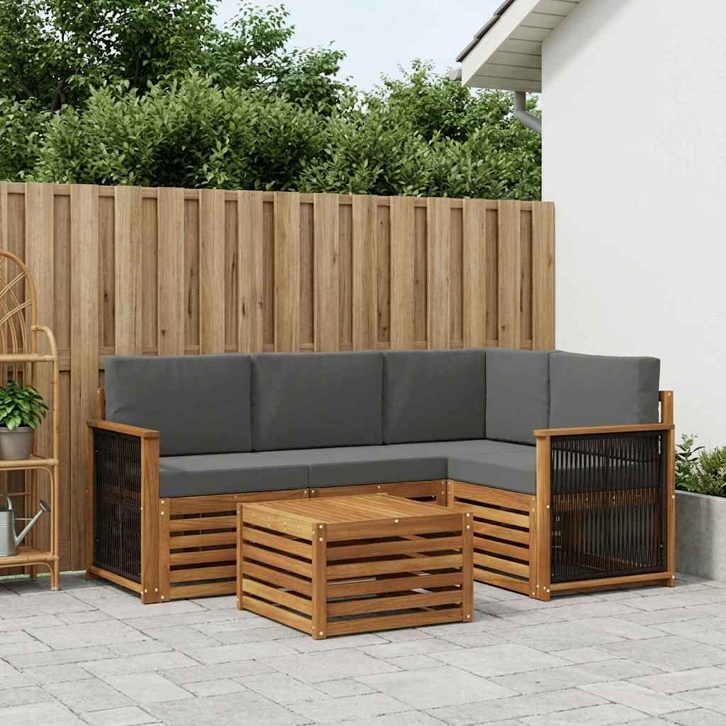 vidaXL Zestaw sof na zewnątrz 5 pcs Naturalny i Antracytowy