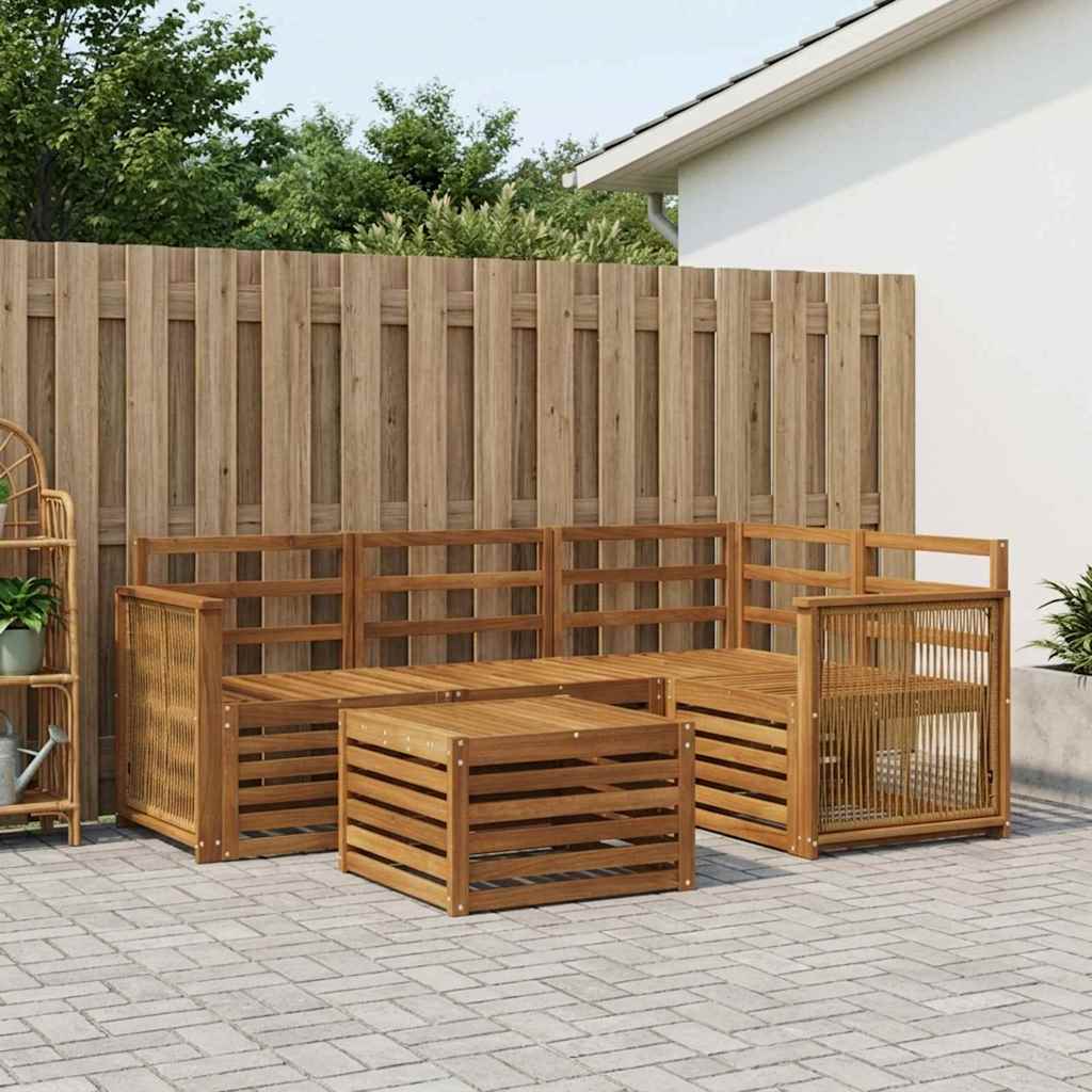 vidaXL Zestaw sof na zewnątrz 5 pcs naturalny 59 x 59 x 37 cm