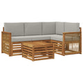 vidaXL Zestaw sof na zewnątrz 5 pcs Naturalny i jasnoszary