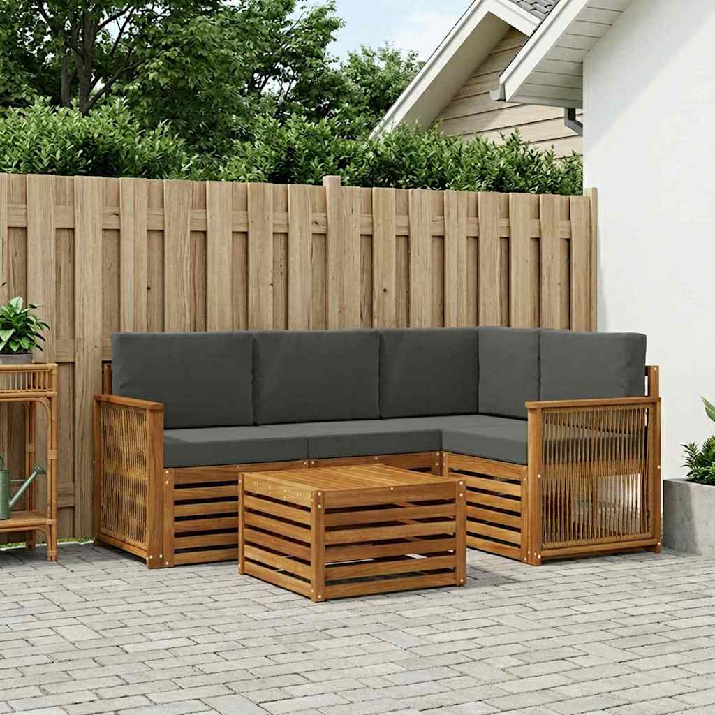 vidaXL Zestaw sof na zewnątrz 5 pcs Naturalny i Antracytowy