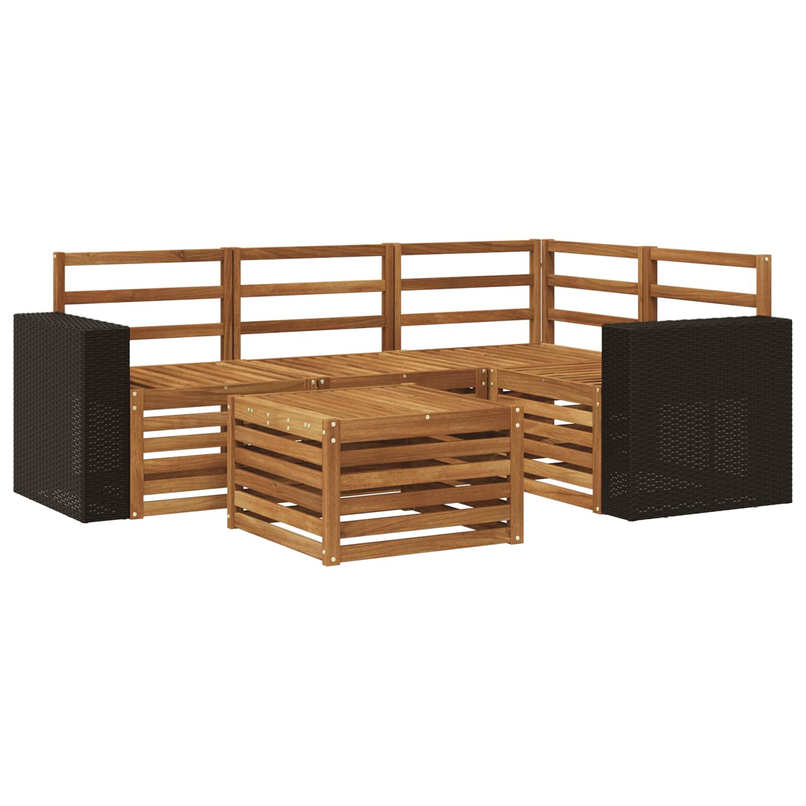 vidaXL Zestaw sof na zewnątrz 5 pcs naturalny 59 x 59 x 37 cm