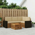 vidaXL Zestaw sof na zewnątrz 5 pcs Naturalny i Beżowy 59 x 59 x 37 cm