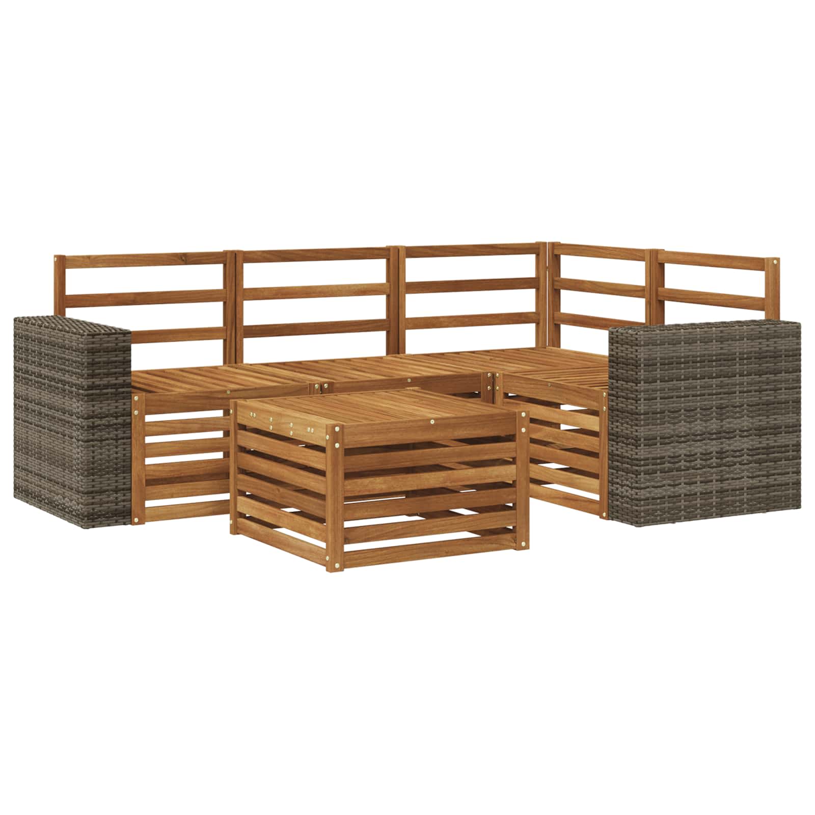 vidaXL Zestaw sof na zewnątrz 5 pcs naturalny 59 x 59 x 37 cm