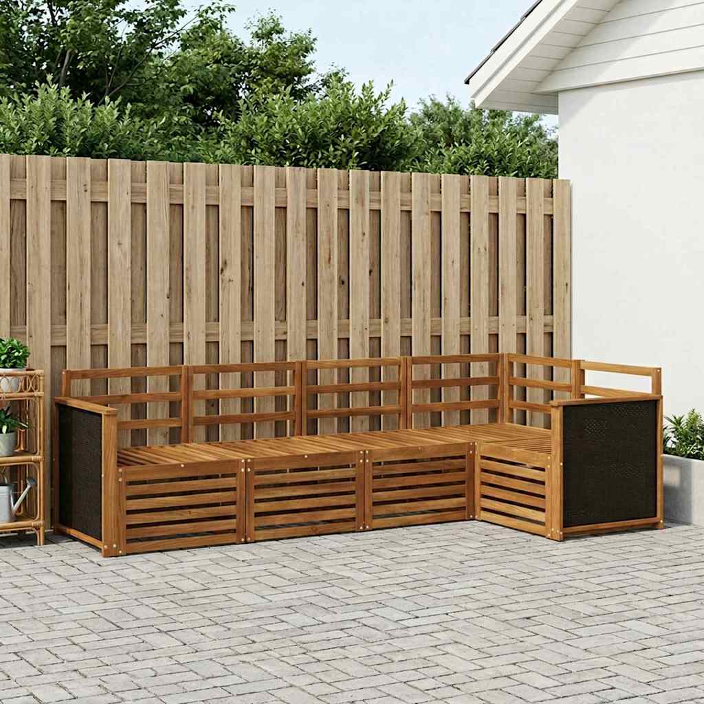 vidaXL Zestaw sofy narożnej 4 pcs naturalny Lite Drewno Akacji