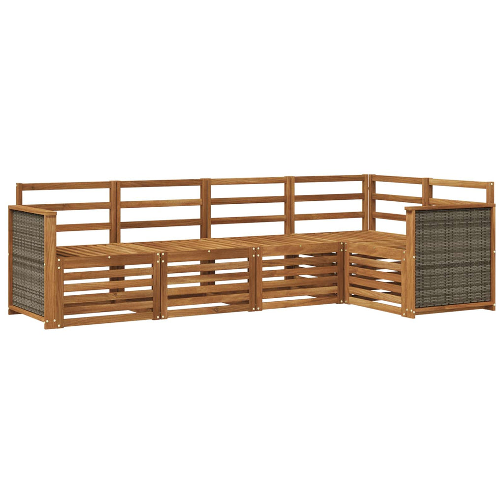 vidaXL Zestaw sofy narożnej 4 pcs naturalny Lite Drewno Akacji