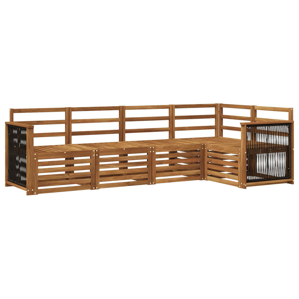 vidaXL Zestaw sofy narożnej 4 pcs naturalny Lite Drewno Akacji