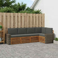 vidaXL Zestaw sofy narożnej z poduszką 5 pcs Naturalny i Antracytowy