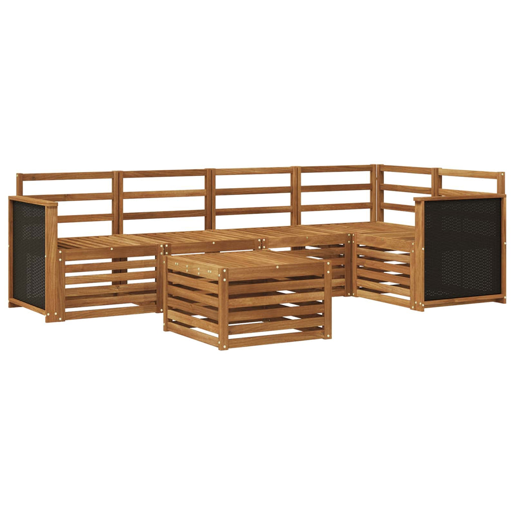 vidaXL Zestaw sofy narożnej 5 pcs naturalny Lite Drewno Akacji