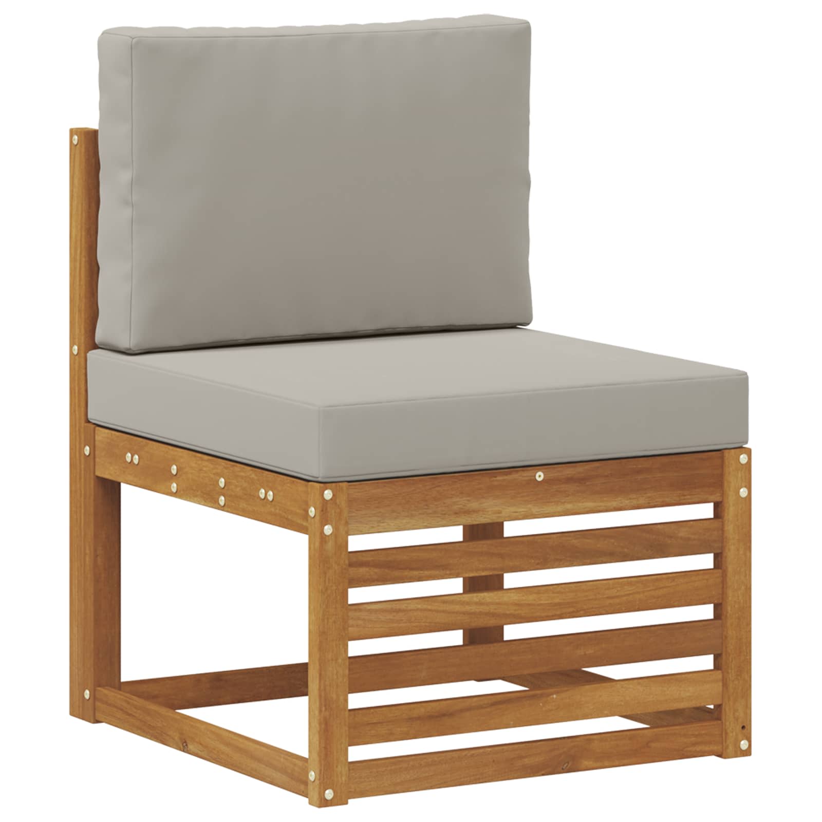vidaXL Zestaw sofy narożnej z poduszką 5 pcs Naturalny i jasnoszary