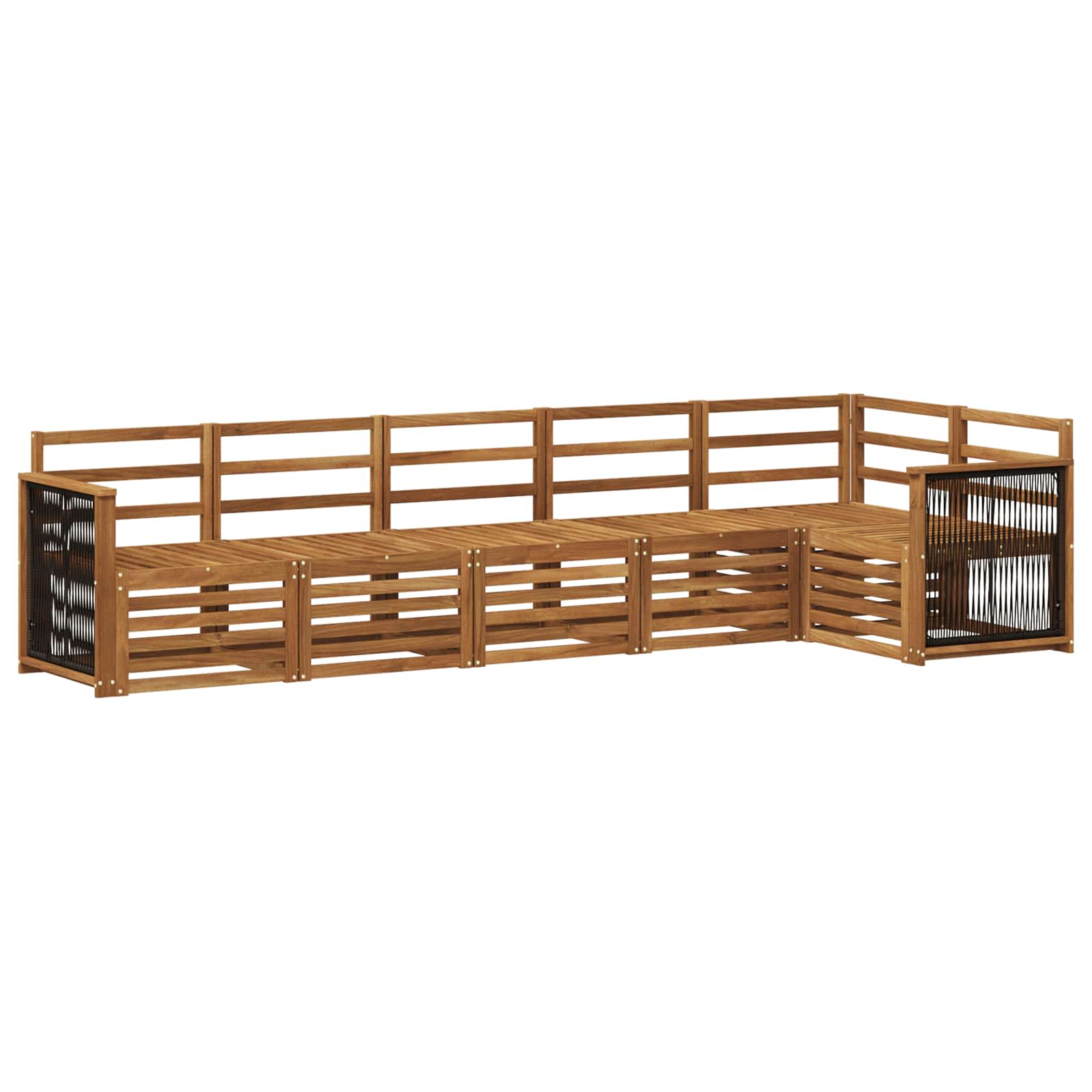 vidaXL Zestaw sofy narożnej 5 pcs naturalny Lite Drewno Akacji