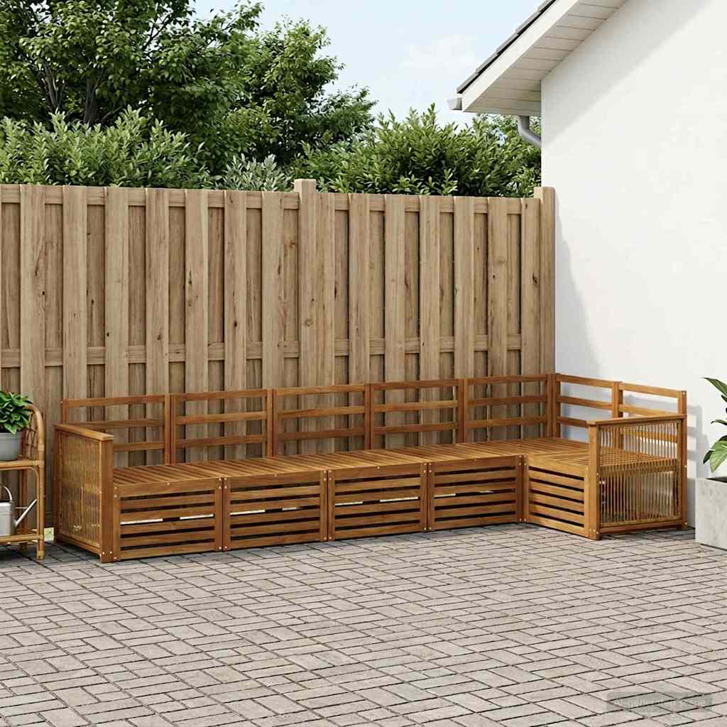 vidaXL Zestaw sofy narożnej 5 pcs naturalny Lite Drewno Akacji