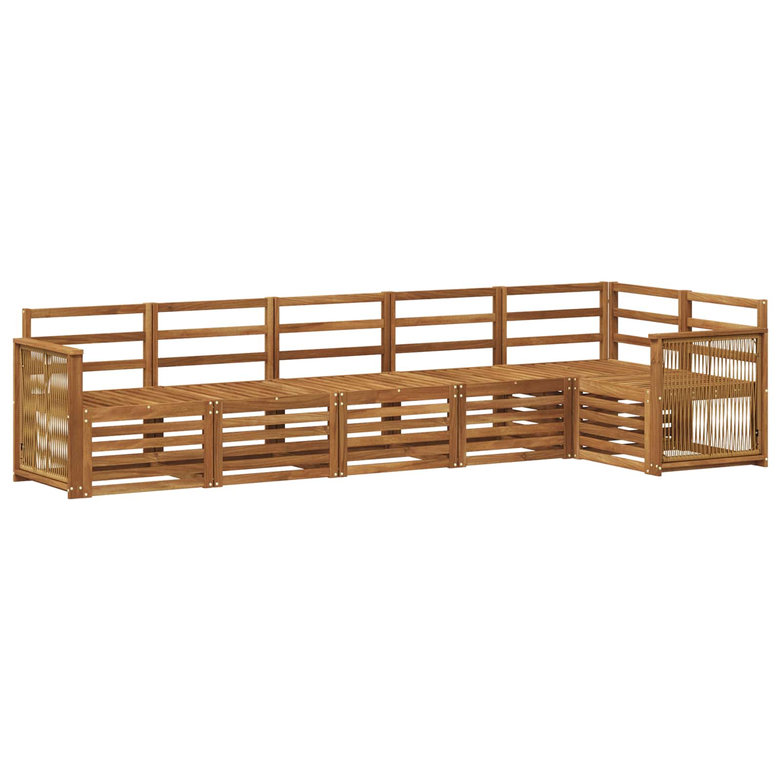 vidaXL Zestaw sofy narożnej 5 pcs naturalny Lite Drewno Akacji