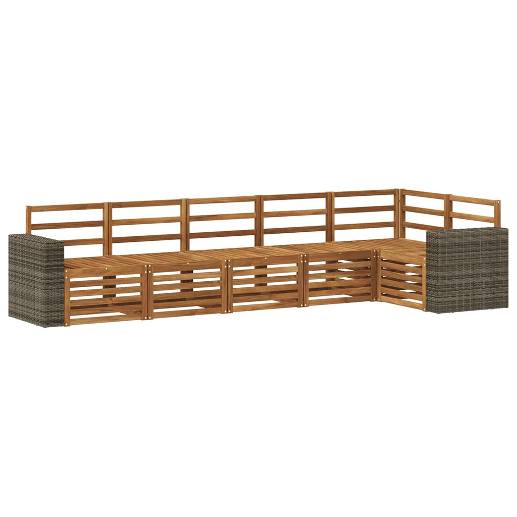 vidaXL Zestaw sofy narożnej 6 pcs naturalny Lite Drewno Akacji