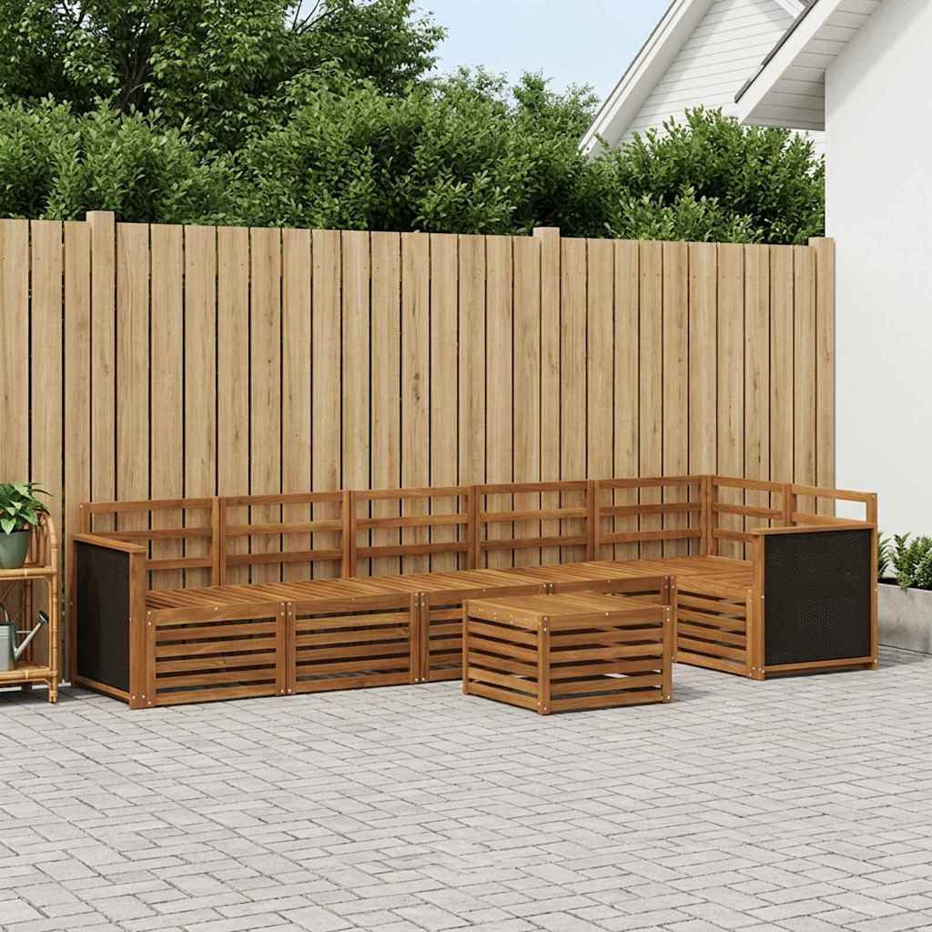 vidaXL Zestaw sofy narożnej 6 pcs naturalny Lite Drewno Akacji