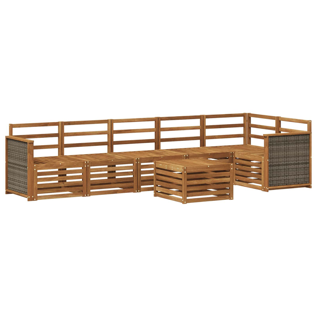 vidaXL Zestaw sofy narożnej 6 pcs naturalny Lite Drewno Akacji
