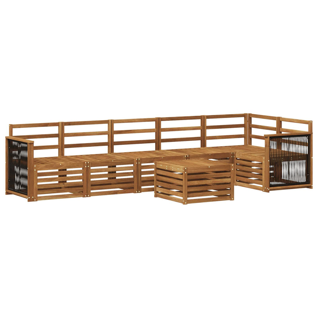 vidaXL Zestaw sofy narożnej 6 pcs naturalny Lite Drewno Akacji