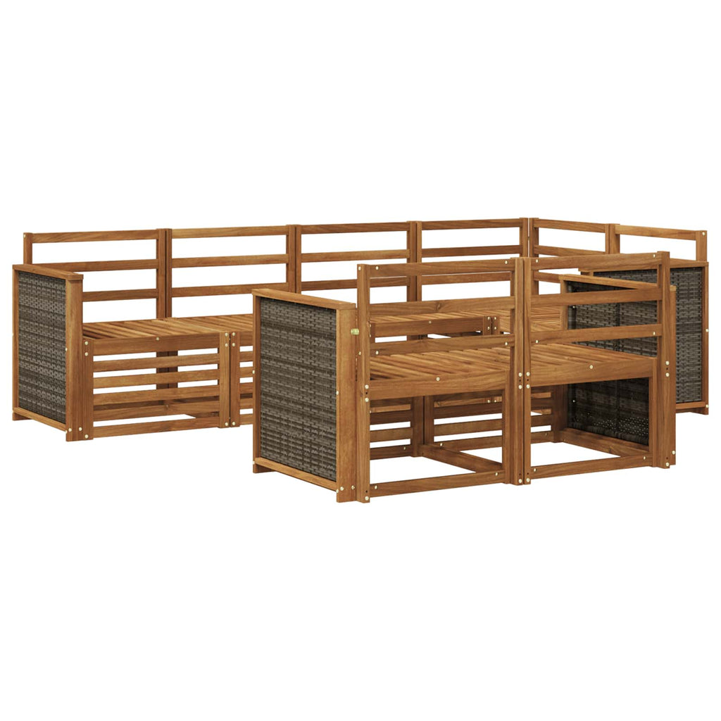 vidaXL Zestaw sofy narożnej 6 pcs naturalny Lite Drewno Akacji