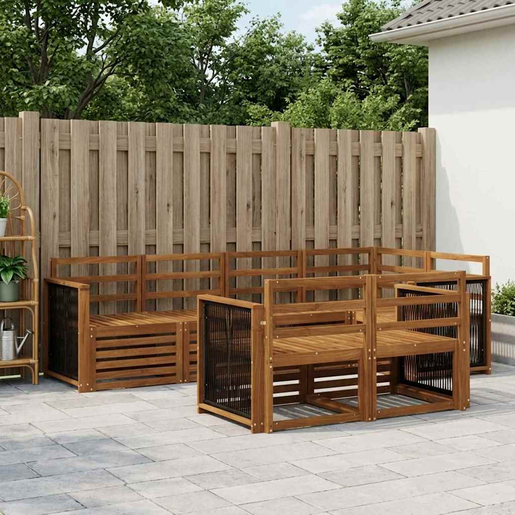 vidaXL Zestaw sofy narożnej 6 pcs naturalny Lite Drewno Akacji