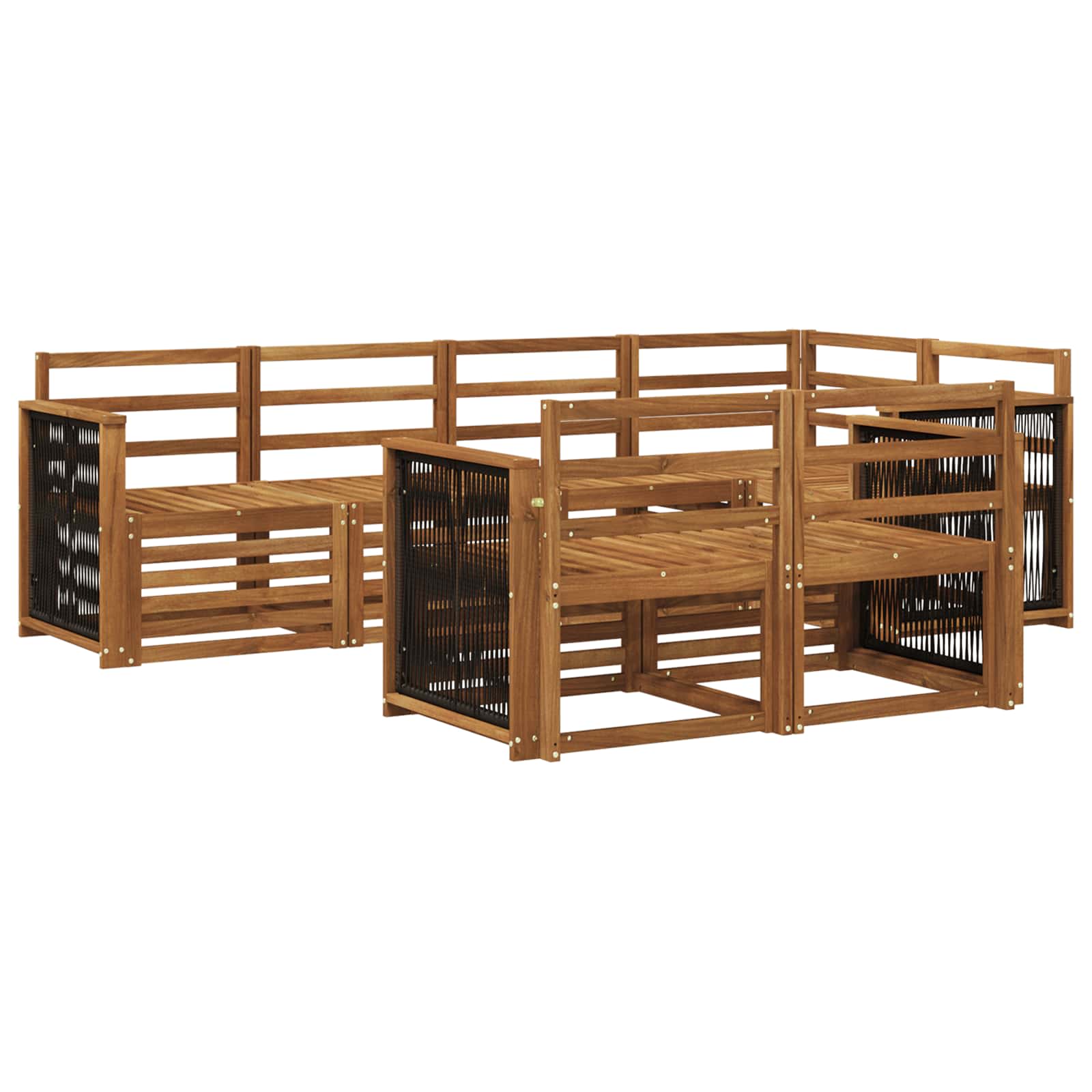 vidaXL Zestaw sofy narożnej 6 pcs naturalny Lite Drewno Akacji