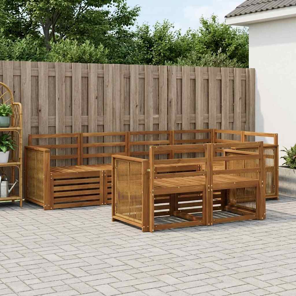 vidaXL Zestaw sofy narożnej 6 pcs naturalny Lite Drewno Akacji