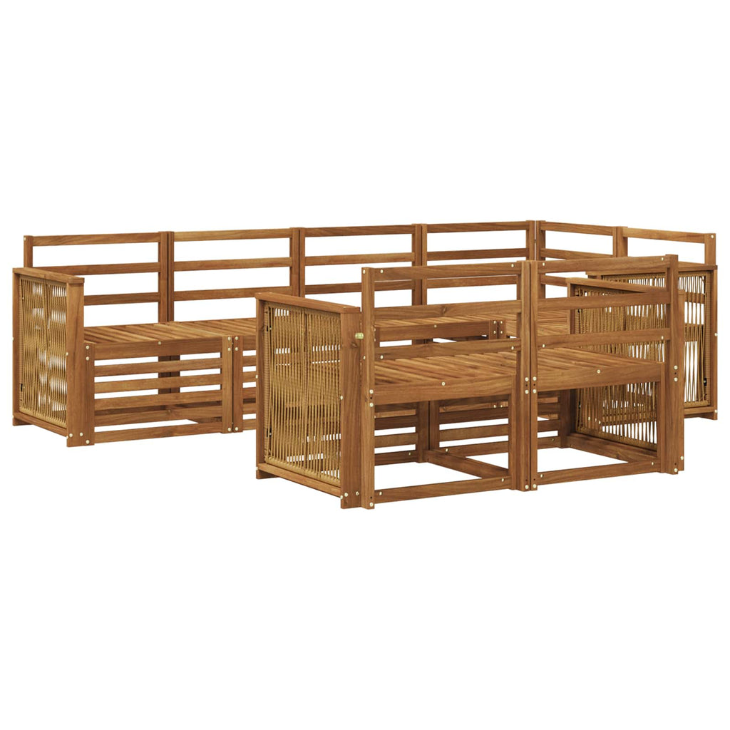 vidaXL Zestaw sofy narożnej 6 pcs naturalny Lite Drewno Akacji