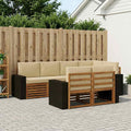 vidaXL Zestaw sofy narożnej z poduszką 7 pcs Naturalny i Beżowy
