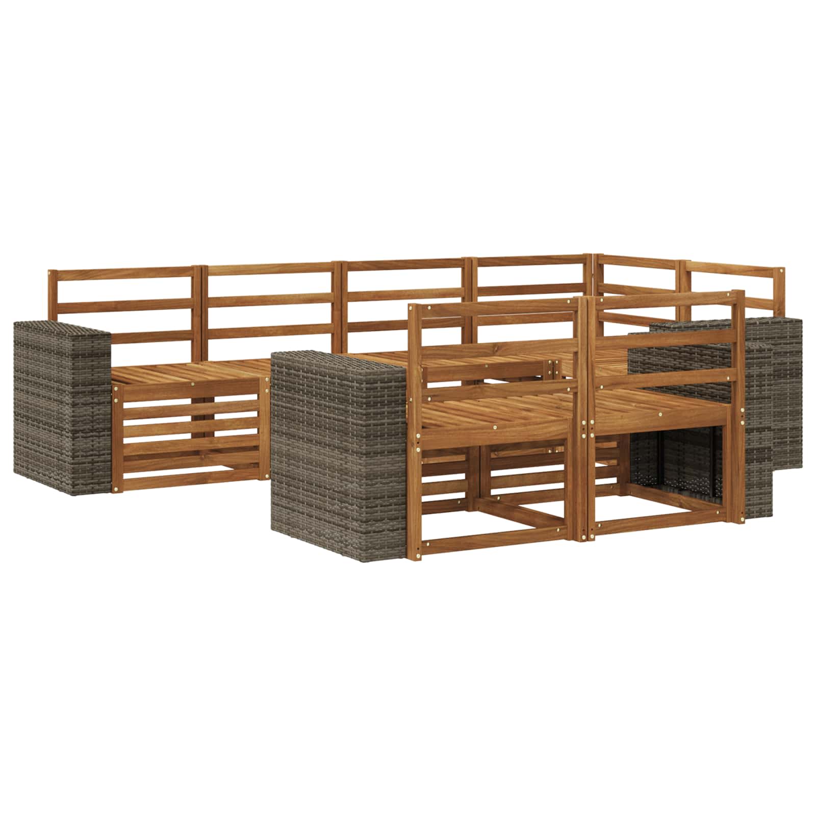 vidaXL Zestaw sofy narożnej 7 pcs naturalny