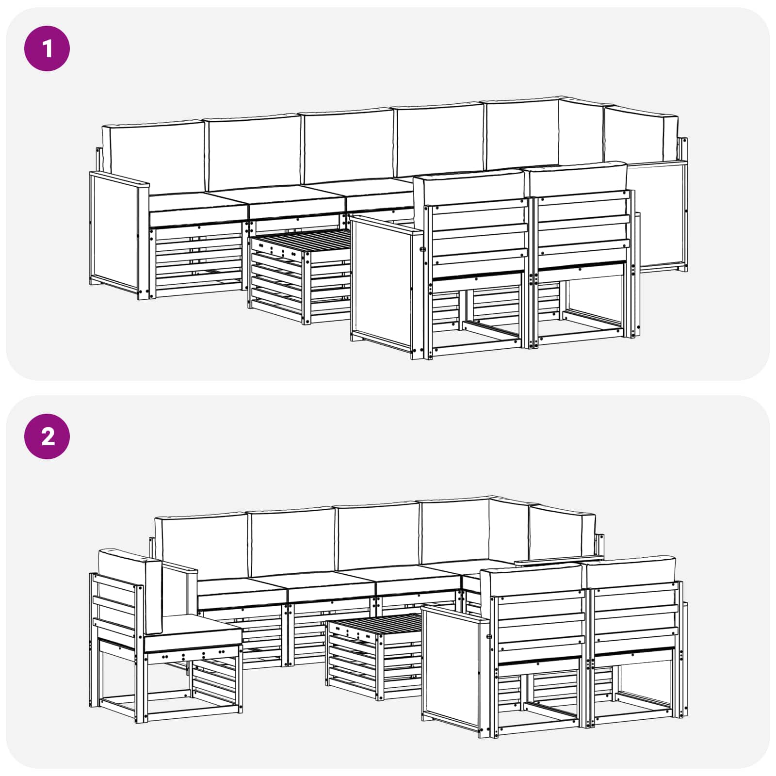 vidaXL Zestawy sof Lite Drewno Akacji