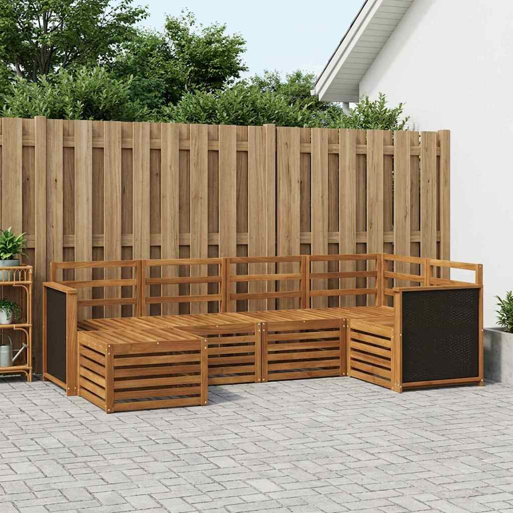 vidaXL Zestaw sofy narożnej 5 pcs naturalny Lite Drewno Akacji