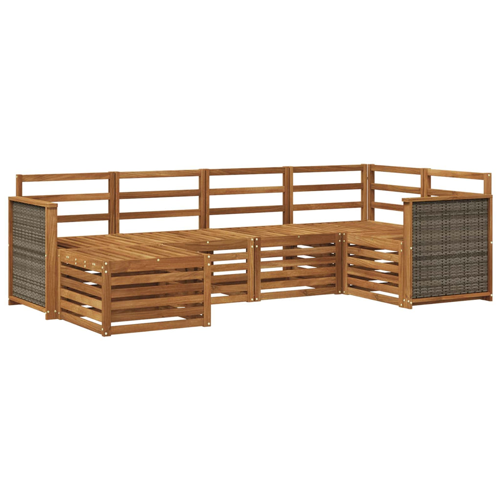 vidaXL Zestaw sofy narożnej 5 pcs naturalny Lite Drewno Akacji