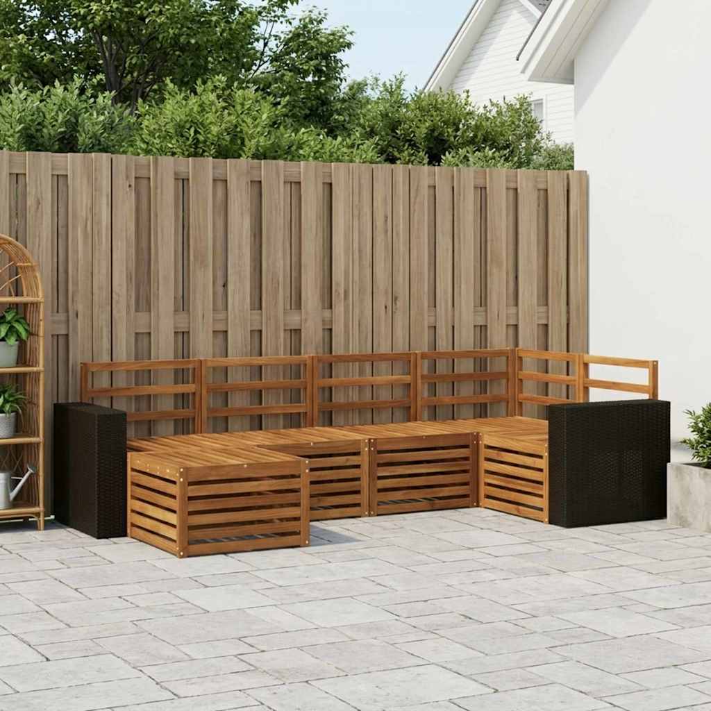 vidaXL Zestaw sofy narożnej 6 pcs naturalny