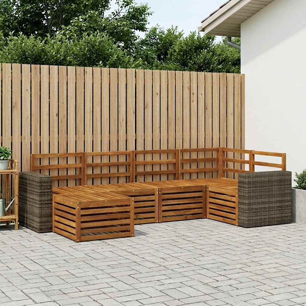 vidaXL Zestaw sofy narożnej 6 pcs naturalny