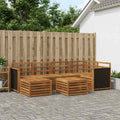 vidaXL Zestaw sofy narożnej 6 pcs naturalny Lite Drewno Akacji