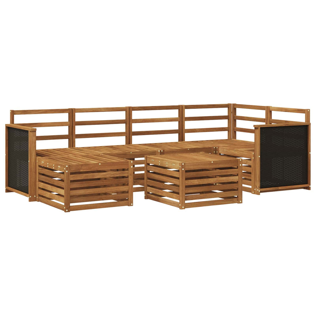 vidaXL Zestaw sofy narożnej 6 pcs naturalny Lite Drewno Akacji