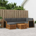 vidaXL Zestaw sofy narożnej z poduszką 6 pcs Naturalny i Antracytowy