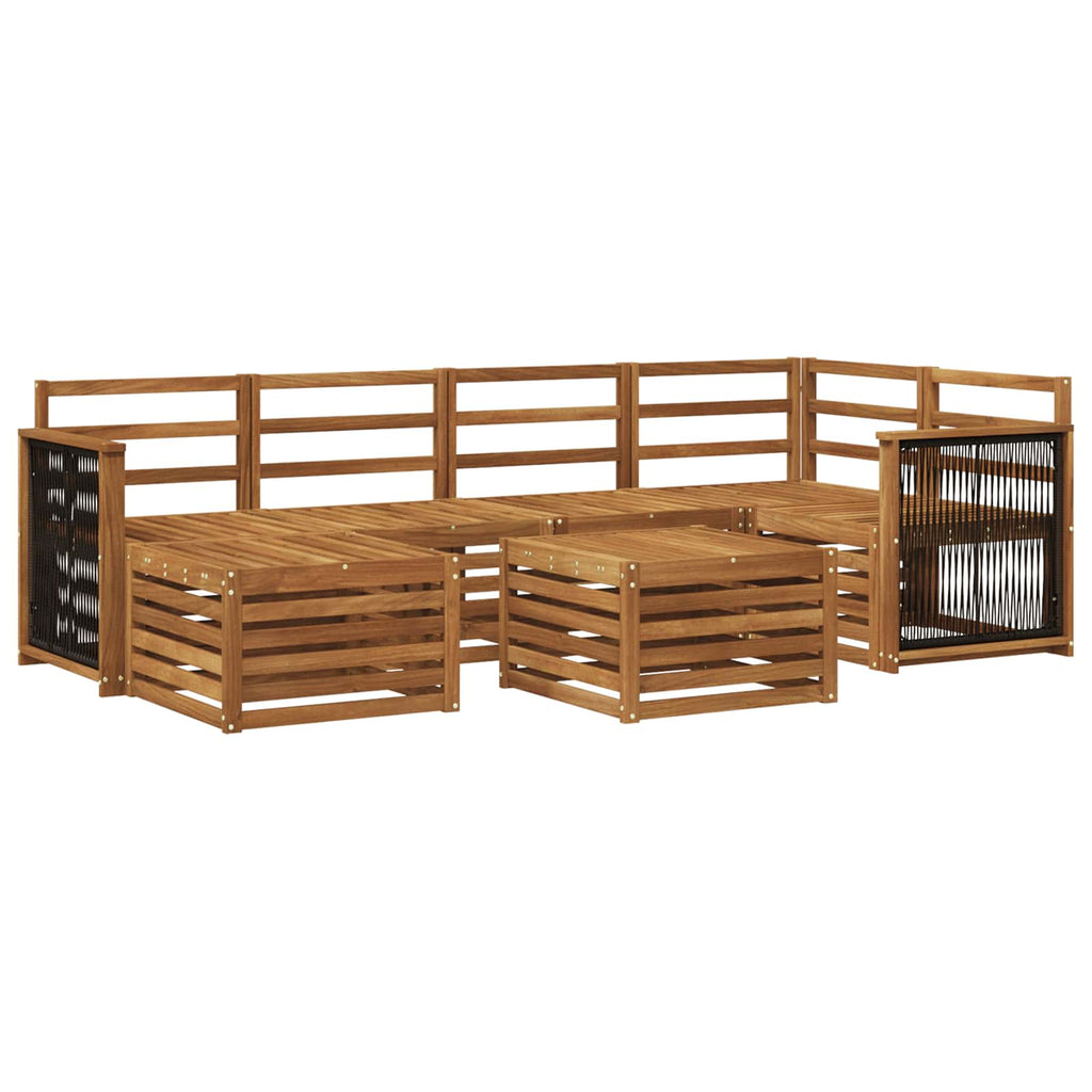 vidaXL Zestaw sofy narożnej 6 pcs naturalny Lite Drewno Akacji