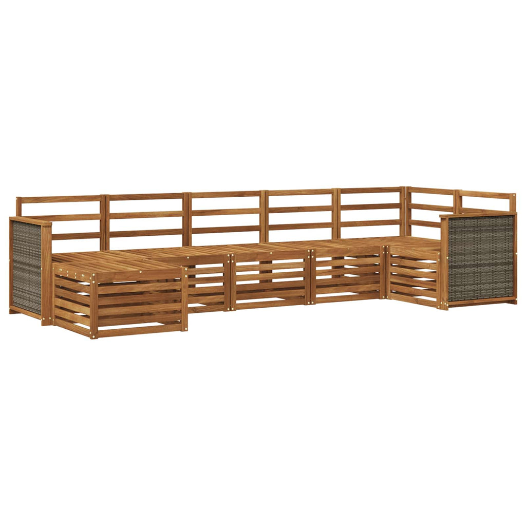 vidaXL Zestaw sofy narożnej 6 pcs naturalny Lite Drewno Akacji