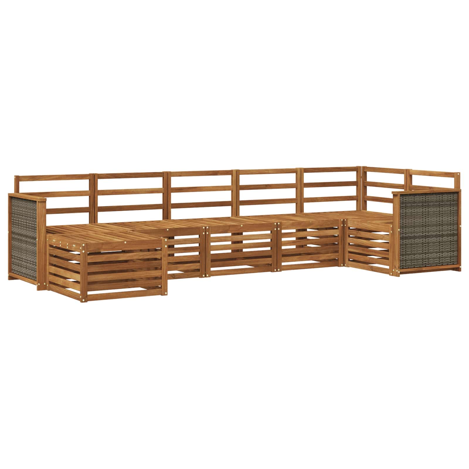 vidaXL Zestaw sofy narożnej 6 pcs naturalny Lite Drewno Akacji