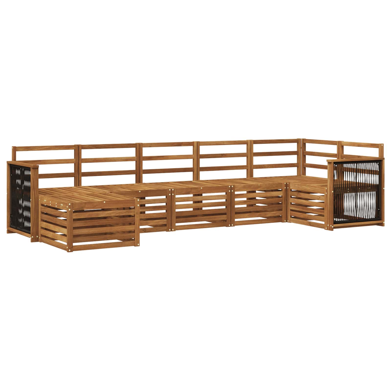 vidaXL Zestaw sofy narożnej 6 pcs naturalny Lite Drewno Akacji