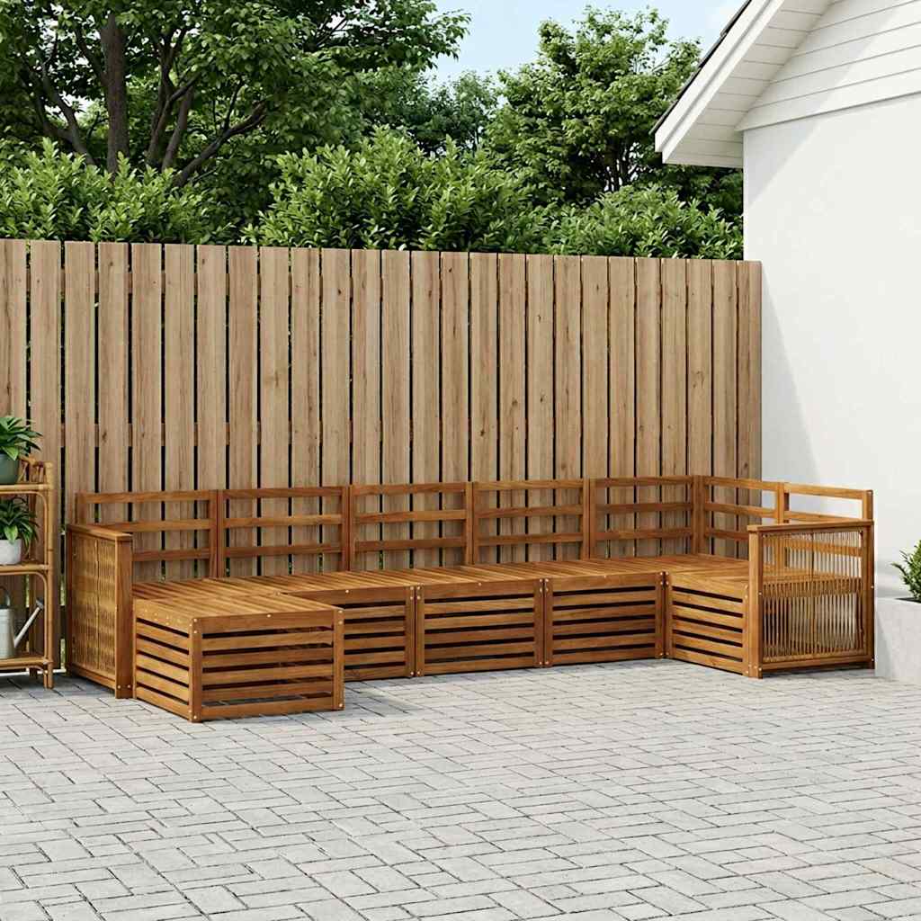 vidaXL Zestaw sofy narożnej 6 pcs naturalny Lite Drewno Akacji