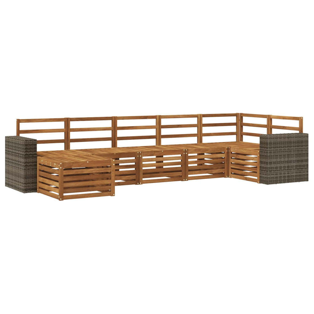 vidaXL Zestaw sofy narożnej 7 pcs naturalny Lite Drewno Akacji