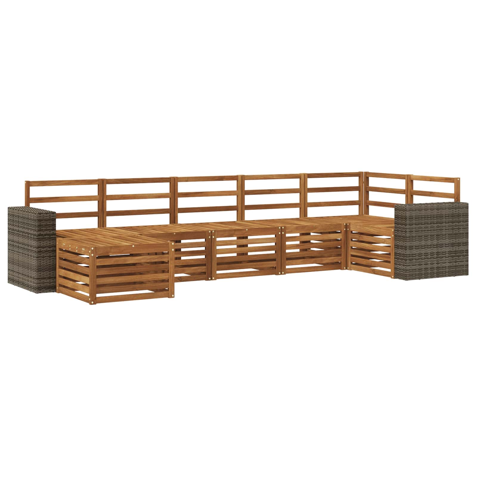 vidaXL Zestaw sofy narożnej 7 pcs naturalny Lite Drewno Akacji