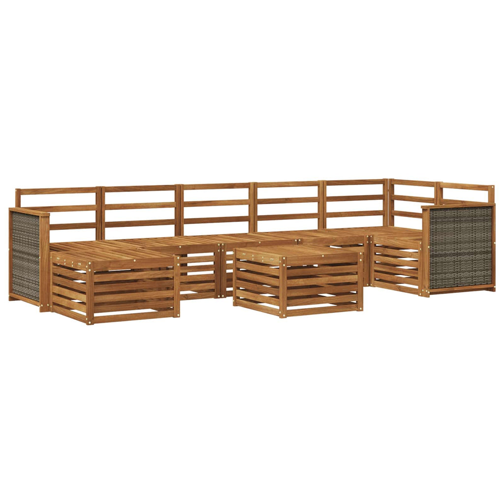 vidaXL Zestaw sof na zewnątrz 7 pcs naturalny Lite Drewno Akacji