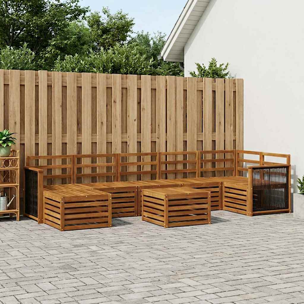 vidaXL Zestaw sof na zewnątrz 7 pcs naturalny Lite Drewno Akacji