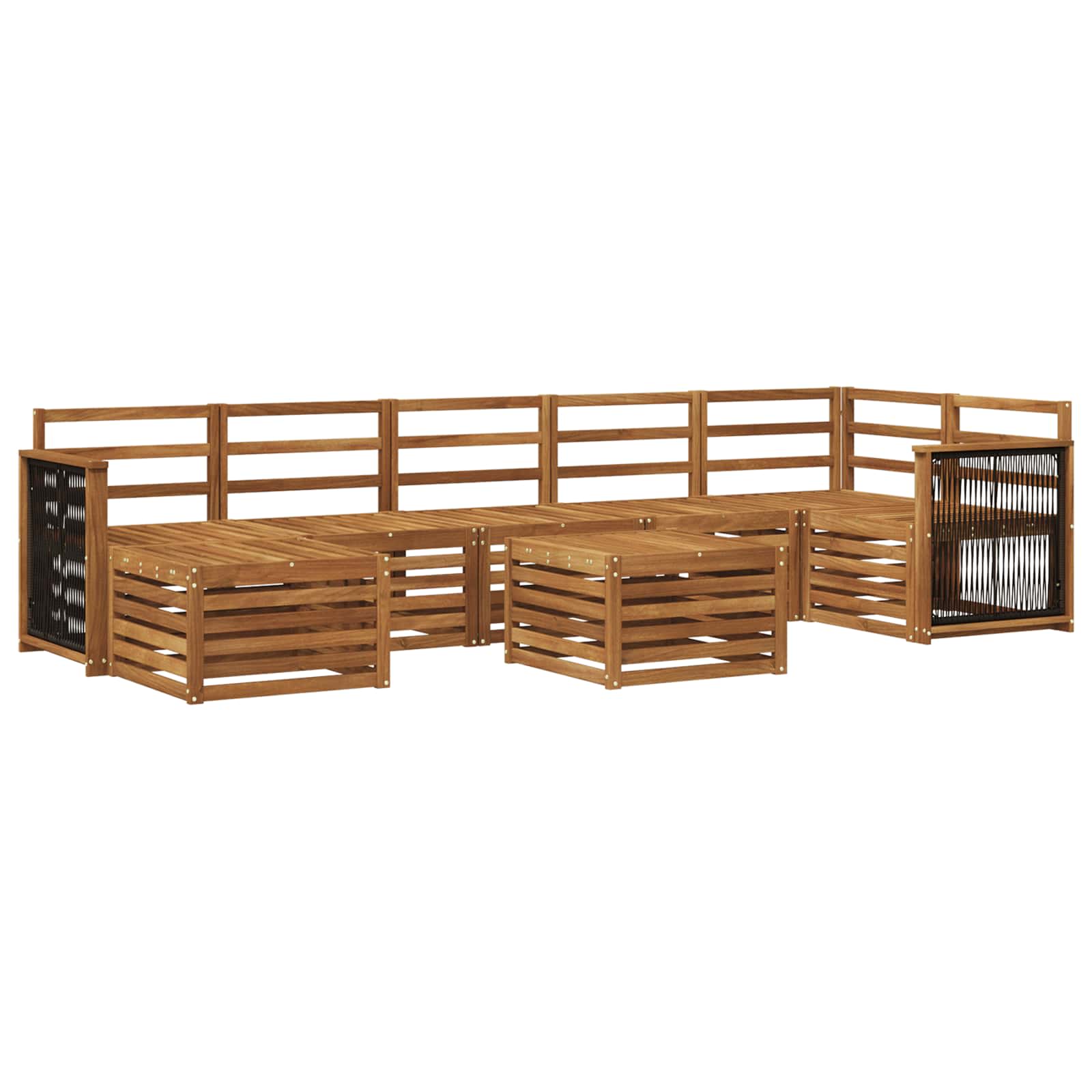 vidaXL Zestaw sof na zewnątrz 7 pcs naturalny Lite Drewno Akacji