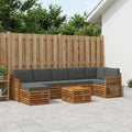 vidaXL Zestaw sof na zewnątrz z poduszką 7 pcs Naturalny i Antracytowy