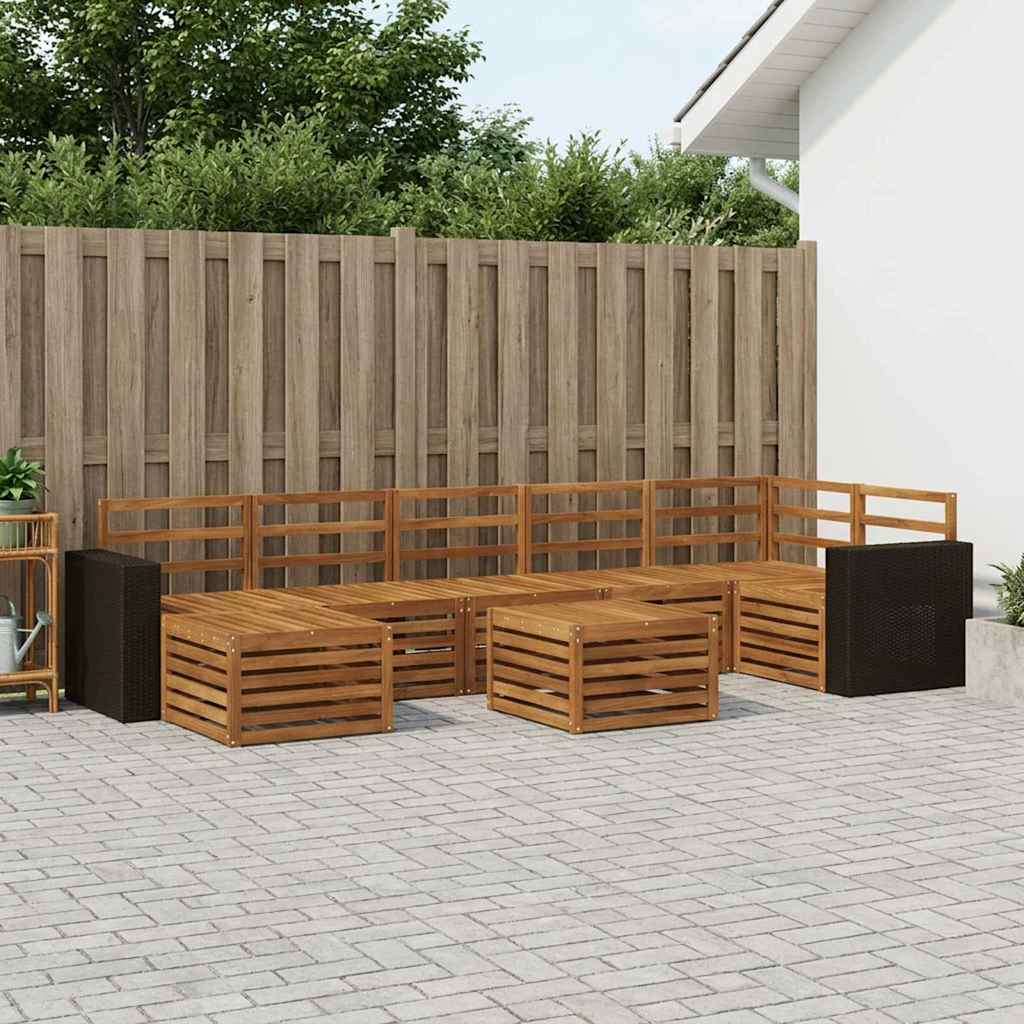 vidaXL Zestaw sof na zewnątrz 8 pcs naturalny Lite Drewno Akacji
