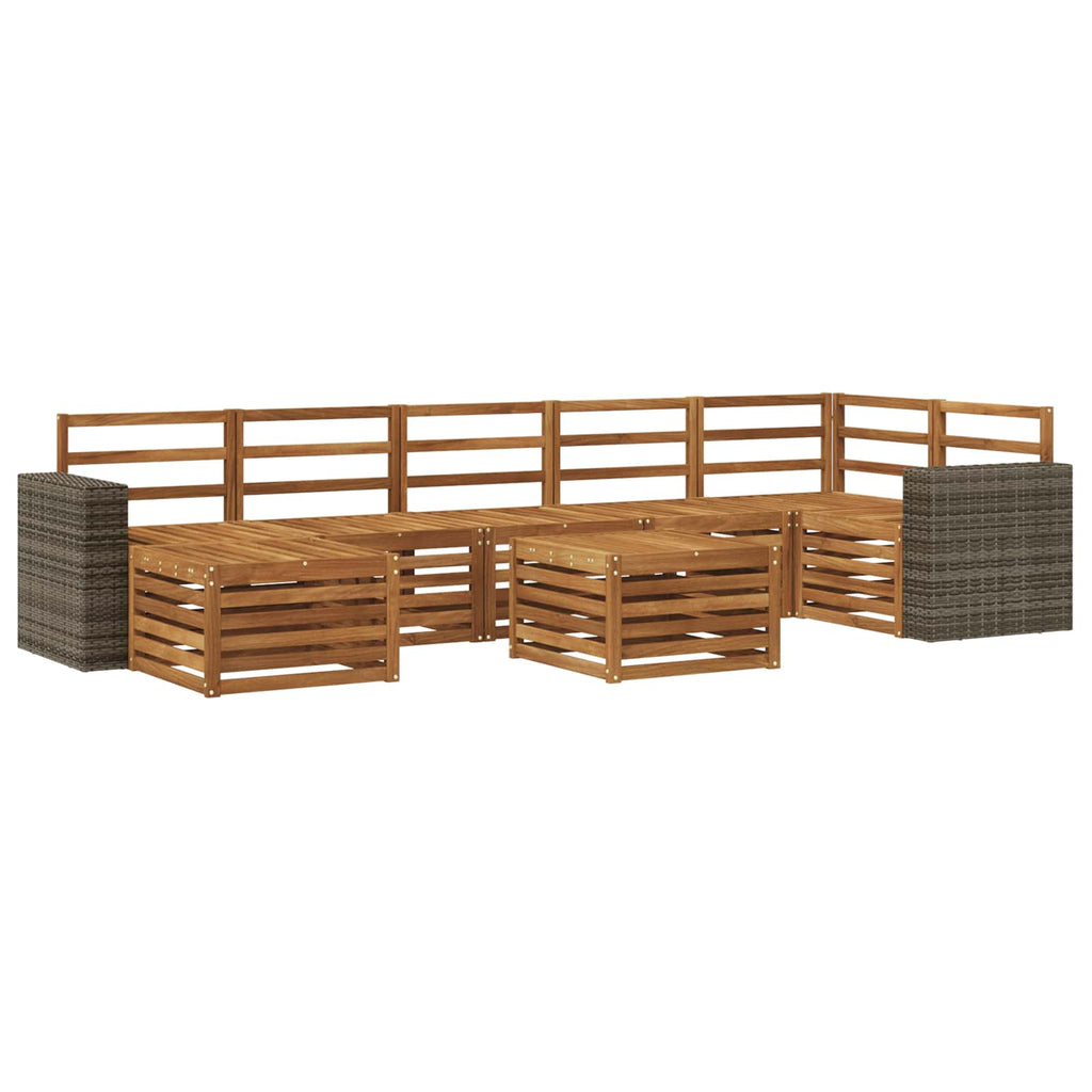 vidaXL Zestaw sof na zewnątrz 8 pcs naturalny Lite Drewno Akacji