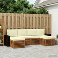 vidaXL Zestawy sof 6 pcs Naturalny i Kremowy Lite Drewno Akacji