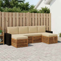 vidaXL Zestawy sof 6 pcs Naturalny i Beżowy Lite Drewno Akacji